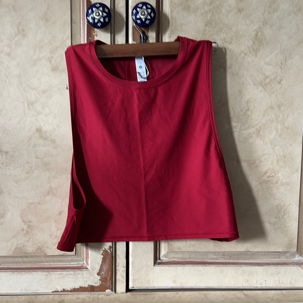 Lululemon Athletica Red Crop Tank Top Sleeveless